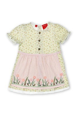 Dirndlkleid Baby/Kind - BLÜMCHEN - hellgrün/geblümt