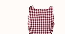 Landon Tiered Peplum Top - Burgundy Gingham