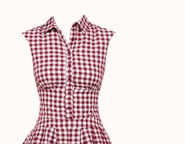 Helen Button Front Romper - Burgundy Gingham