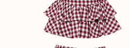 Landon Tiered Peplum Top - Burgundy Gingham