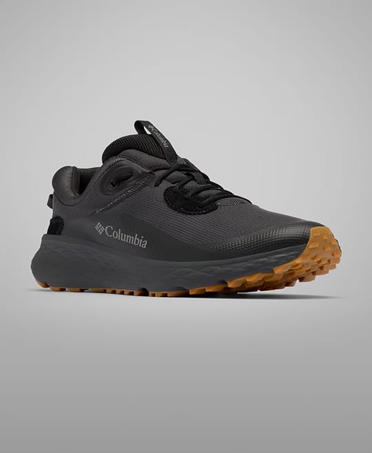 A black tennis shoe.
