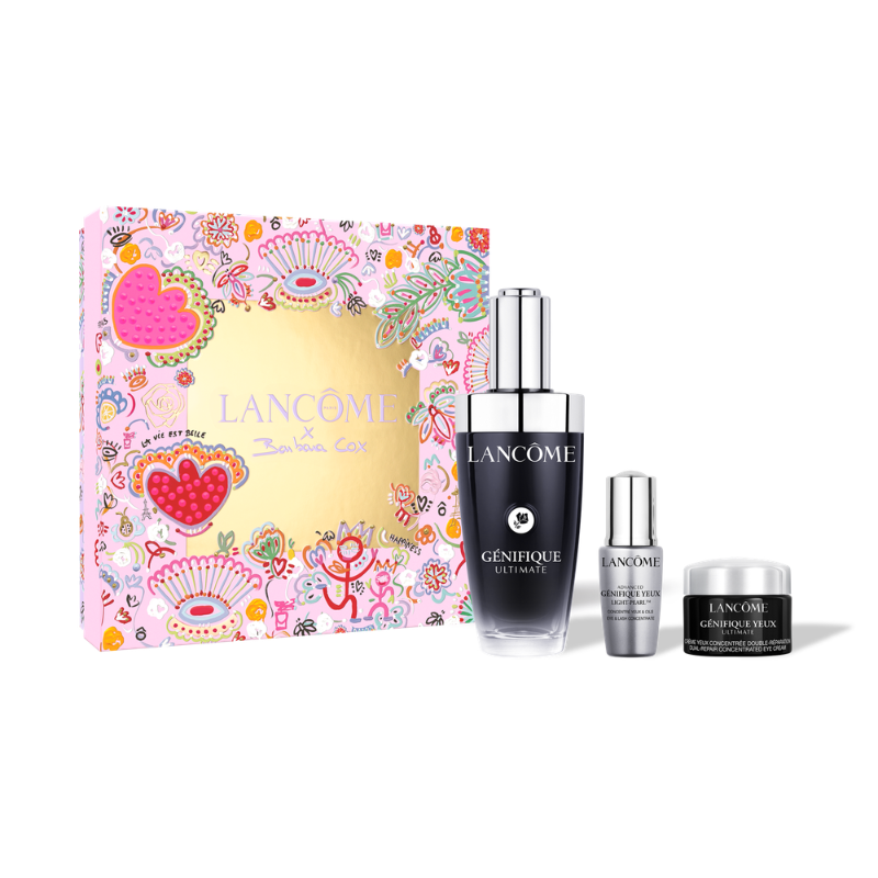 Cofanetto regalo Lancôme Absolue con quattro prodotti per la cura della pelle in vasetti e flaconi dorati