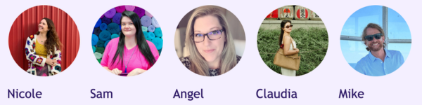 The Darn Good Yarn team: Nicole, Sam, Angel, Claudia and Mike