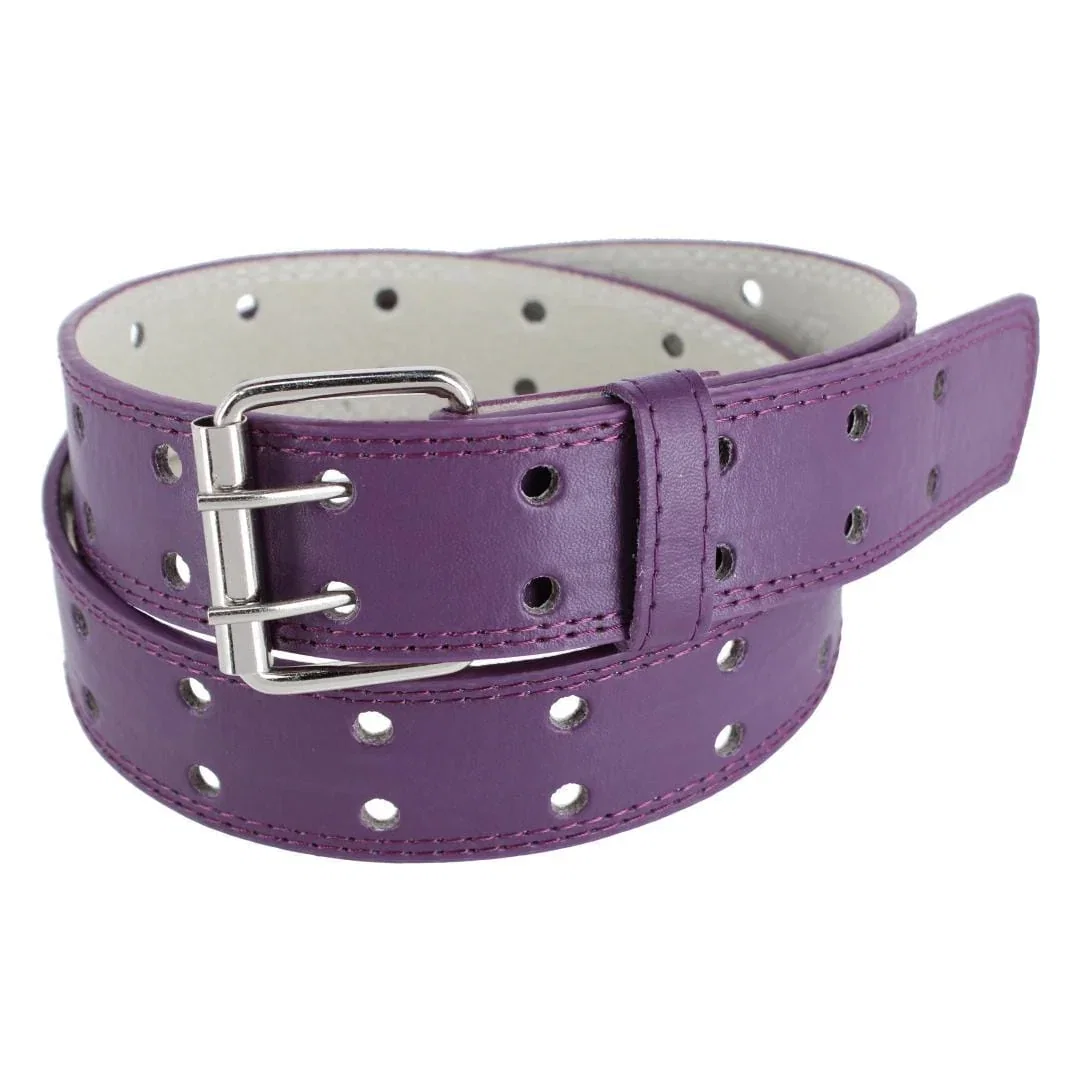 Image of CTM® Girl's Perforated Casual Belt with Roller Buckle