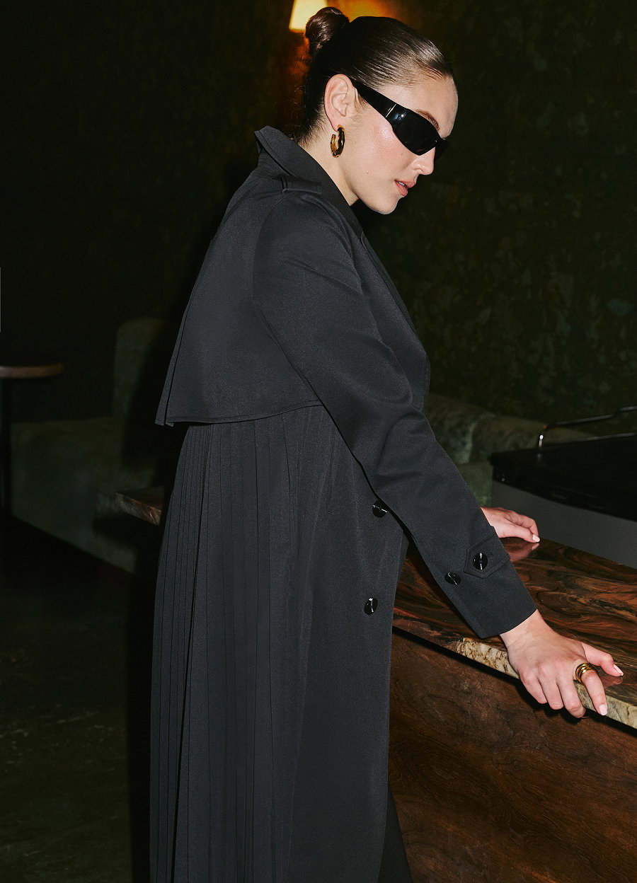 ELANOR Pleated Trench Coat