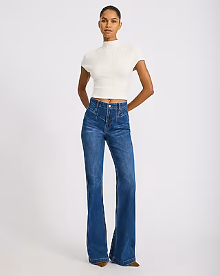 High Waisted Medium Wash '70s Flare Jeans