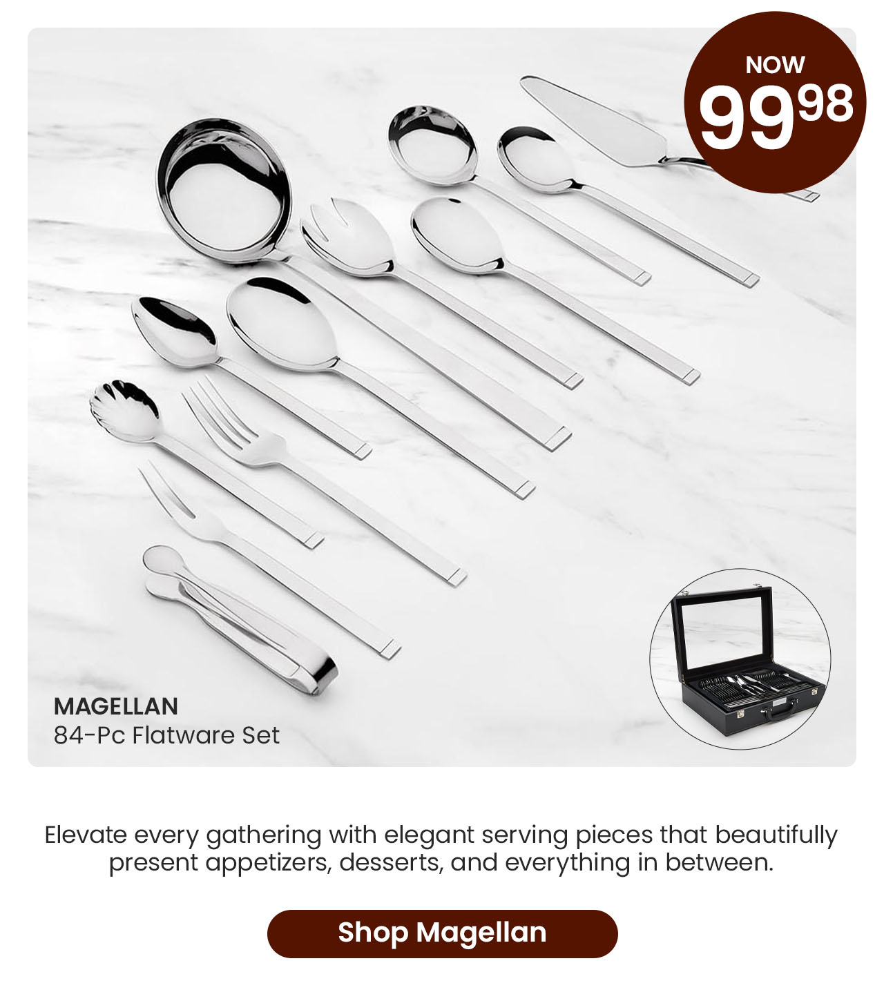 84-piece stainless steel flatware set