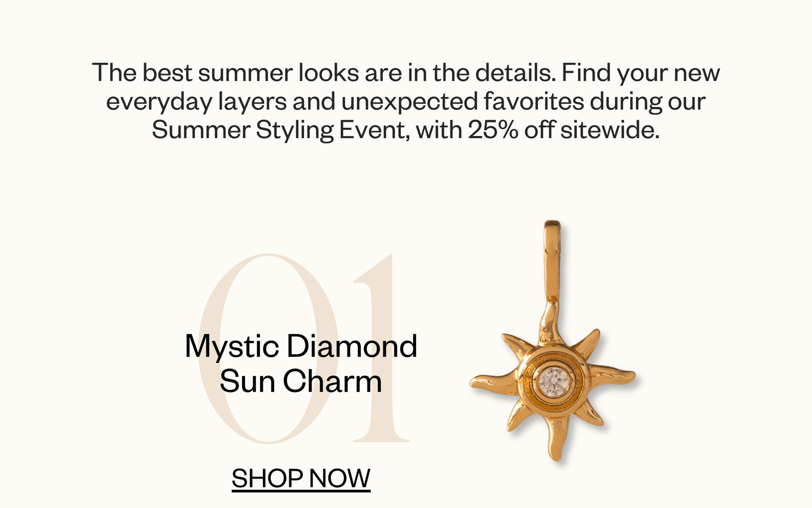 Mystic Diamond Sun Charm