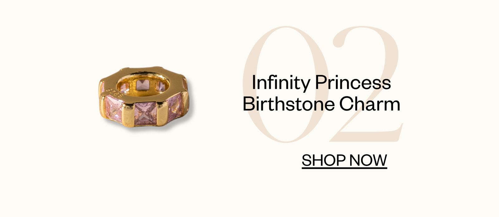 Infinity Princess Birthstone Charm