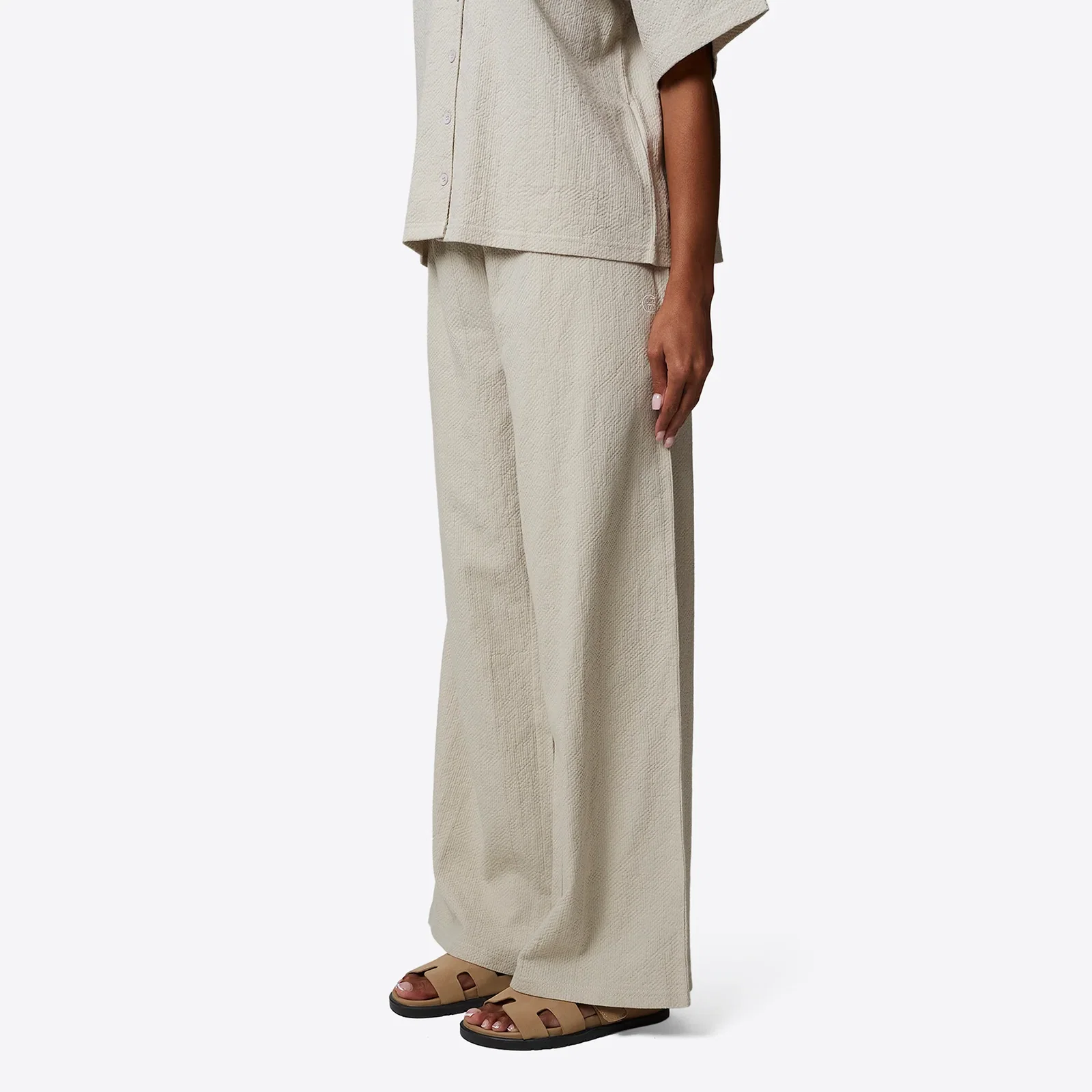 Image of Seersucker Monogram Cream Trouser