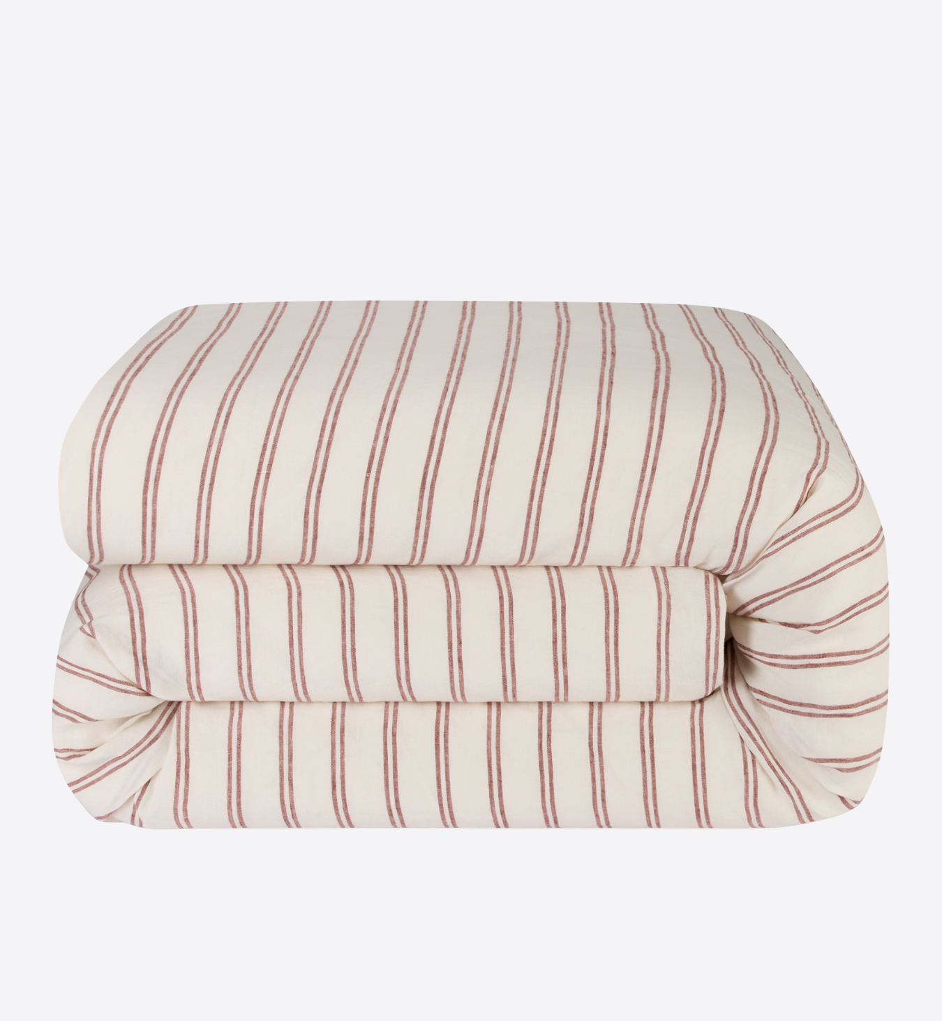 Rhubarb Kemptown Stripe Linen Blend Duvet Cover