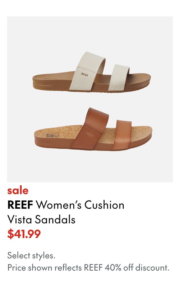 Reef Women's Cushion Vista Sandals
sale
41.99
Select styles.