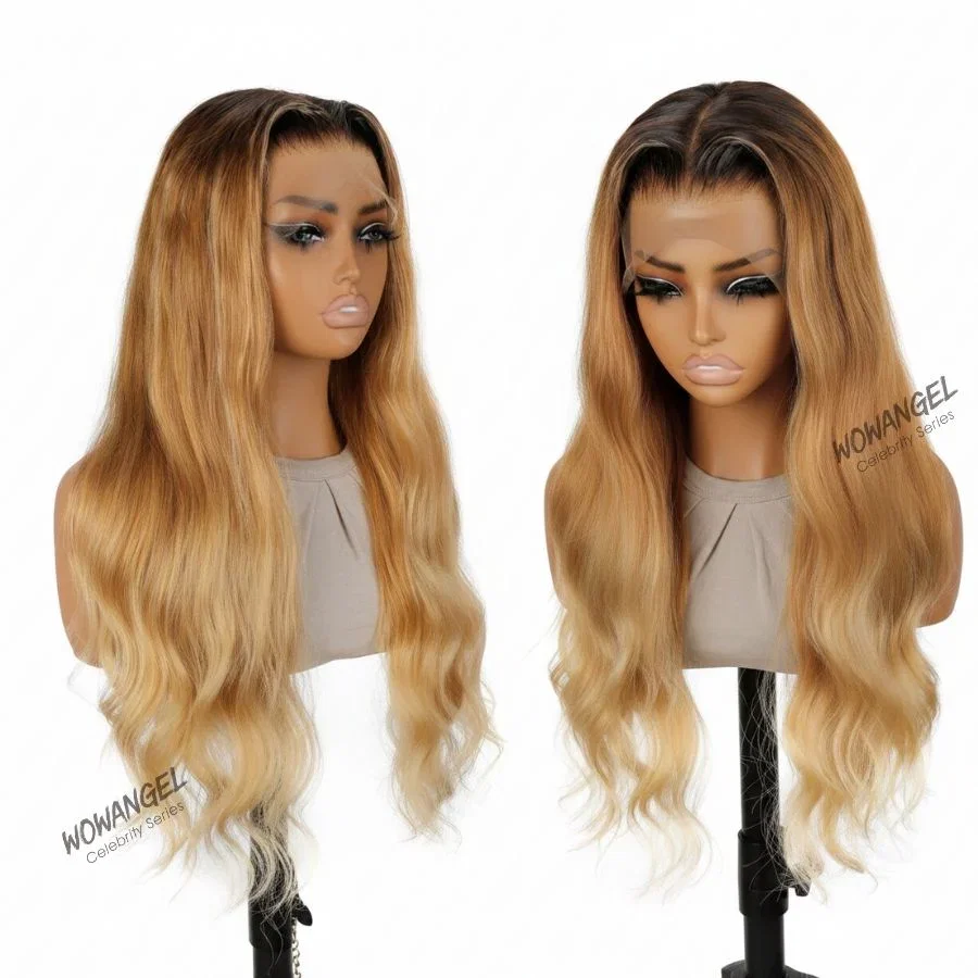 WOWANGEL Honey Blonde Ombre Premium Raw Hair 13X6 HD Lace Frontal Wig