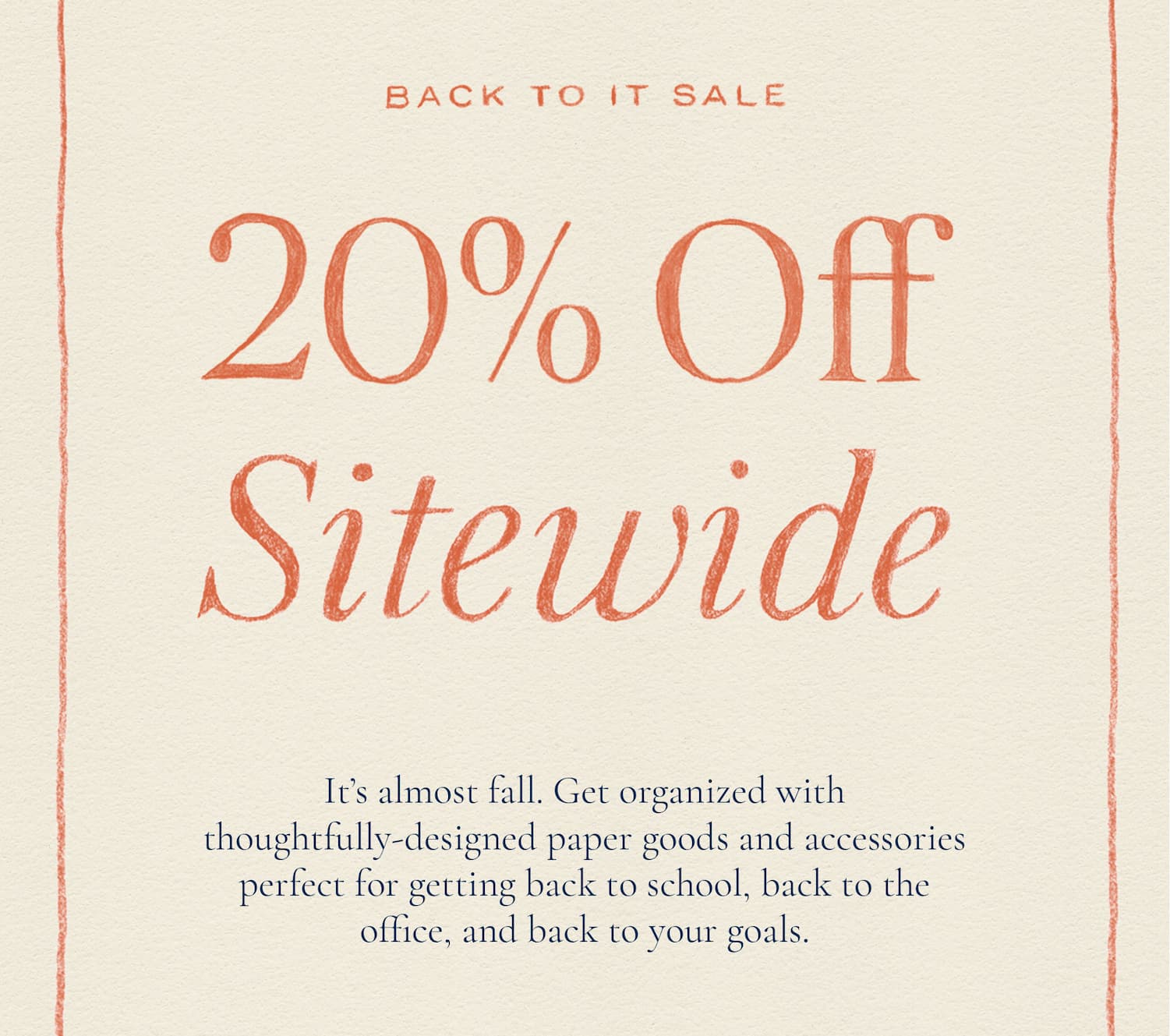 Back To It Sale: 20% Off Sitewide