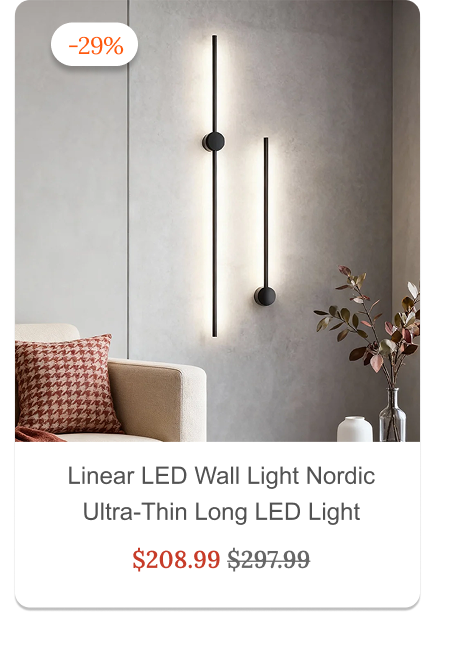 Linear LED Wall Light Nordic Ultra-Thin Long LED Light