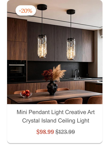 Mini Crystal Pendant Light Creative Art Crystal Island Ceiling Light  