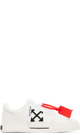White Vulcanized Low Canvas Sneakers