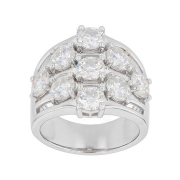 Moissanite Platineve Cluster Ring 4.50ctw DEW.