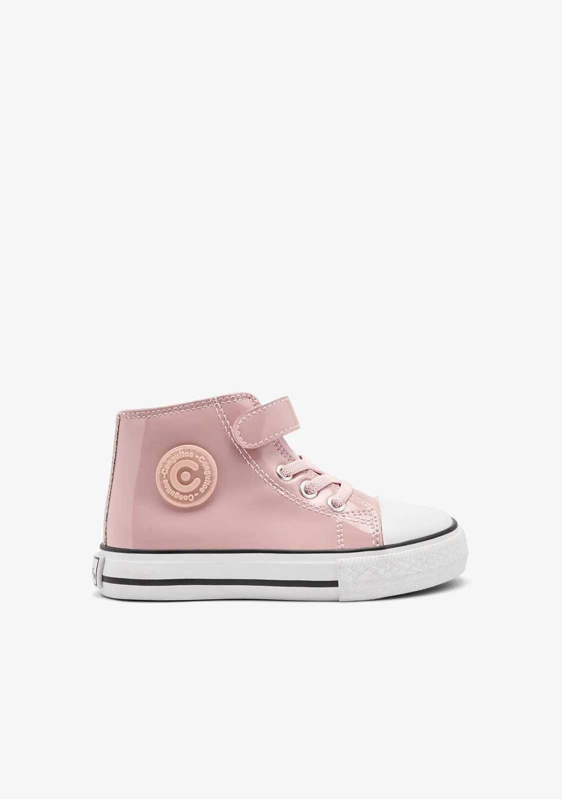 Image of Pink Patent High Strap Sneakers
