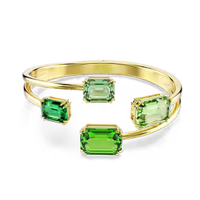 Brazalete Millenia, talla octogonal, verde, baño en tono oro