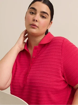 Crochet knit polo