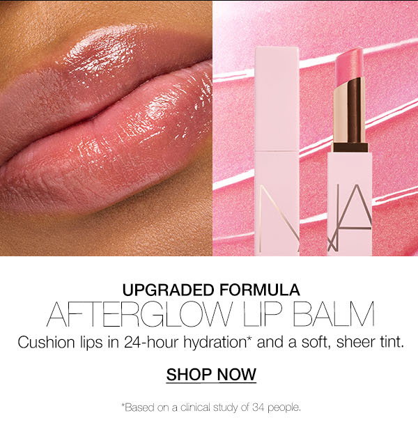 Slot 3: Cushion lips in Afterglow Lip Balm’s upgraded formula with 24-hour hydration* and a soft, sheer tint.