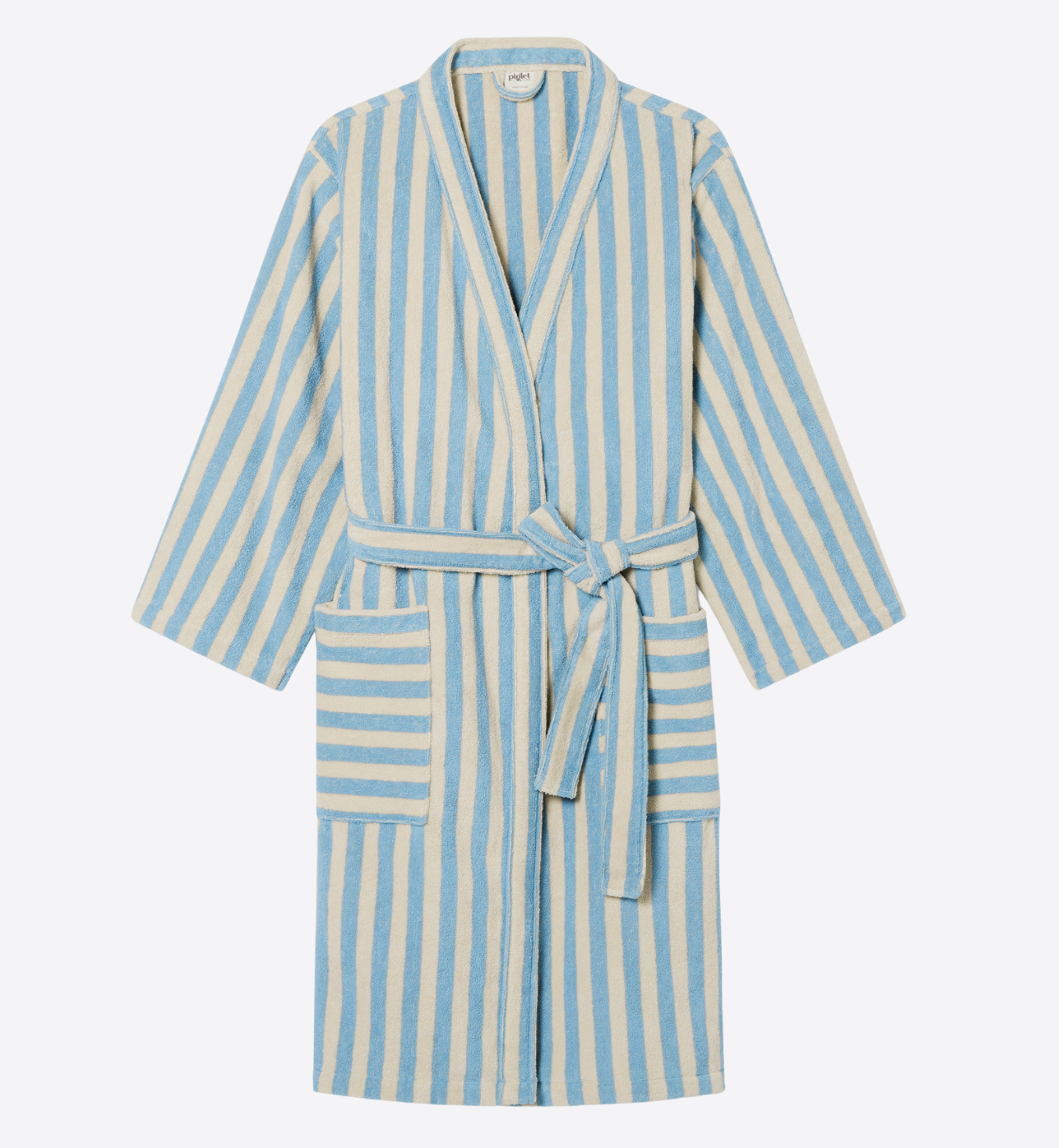 Coastal Blue Pembroke Stripe Cotton Robe