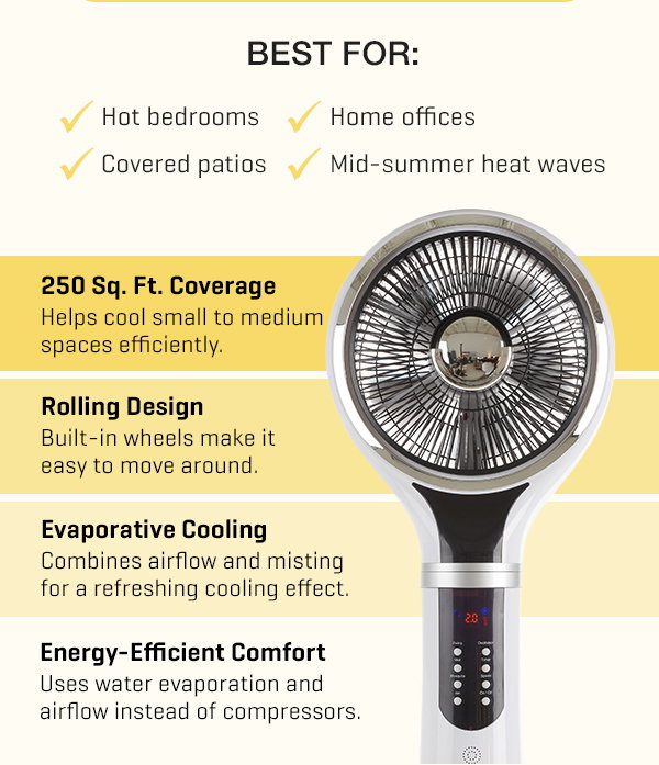 Our Portable Evaporative Cooler is selling...and fast. Get 22% off before it goes out of stock again.