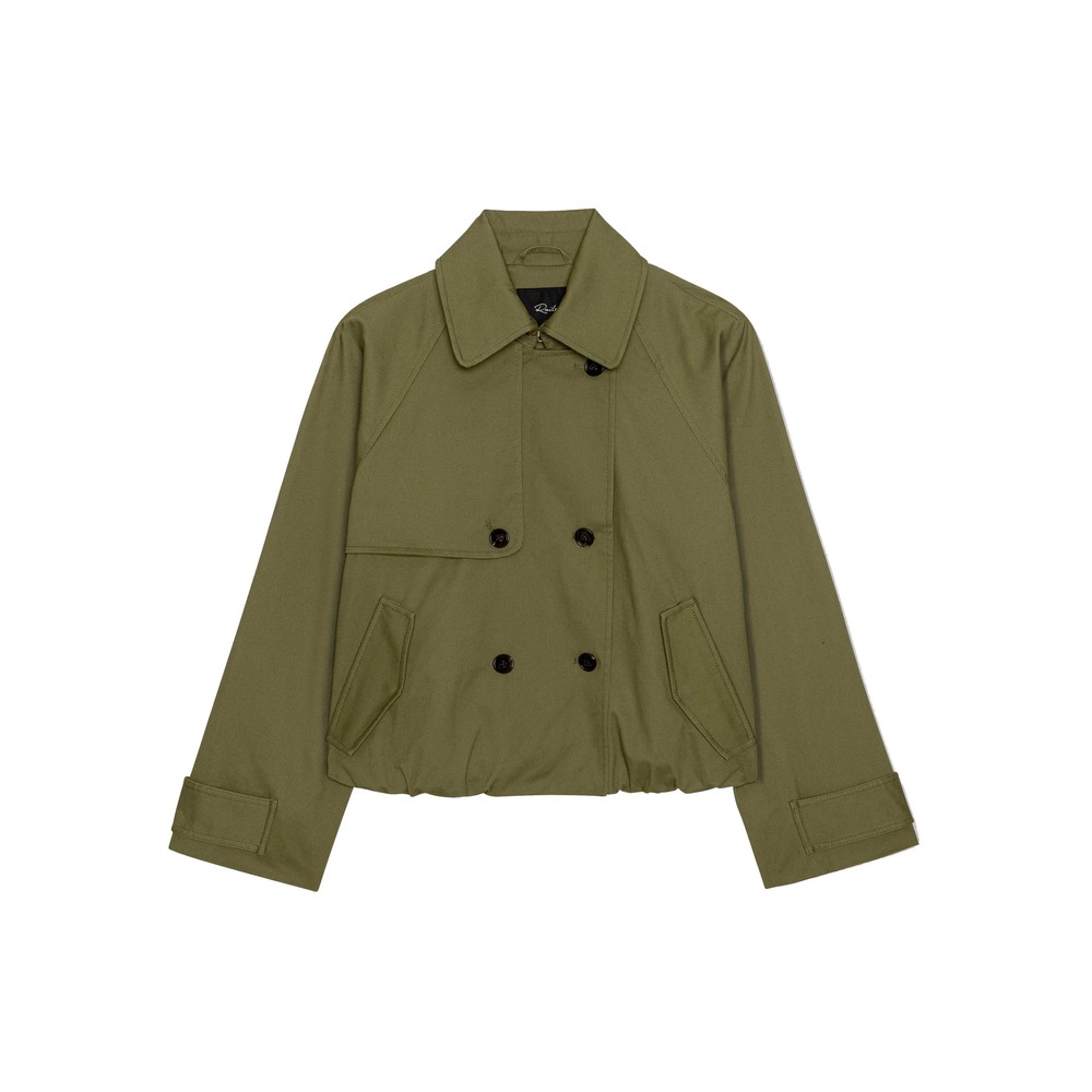 Image of Jett Cropped Trench Jacket - Olive