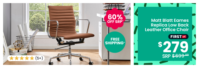 Matt Blatt Eames Replica Low Back Leather Office Chair