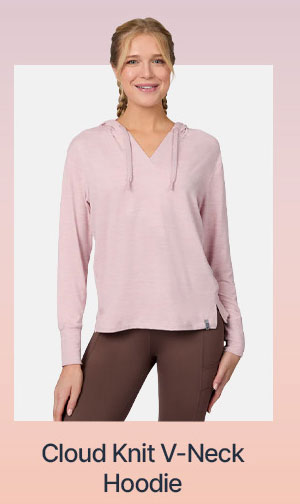 women's cloud knit v-neck hoodie