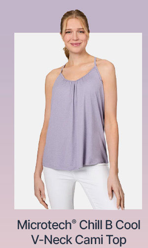 women's microtech chill b cool v-neck cami top with built-in bra