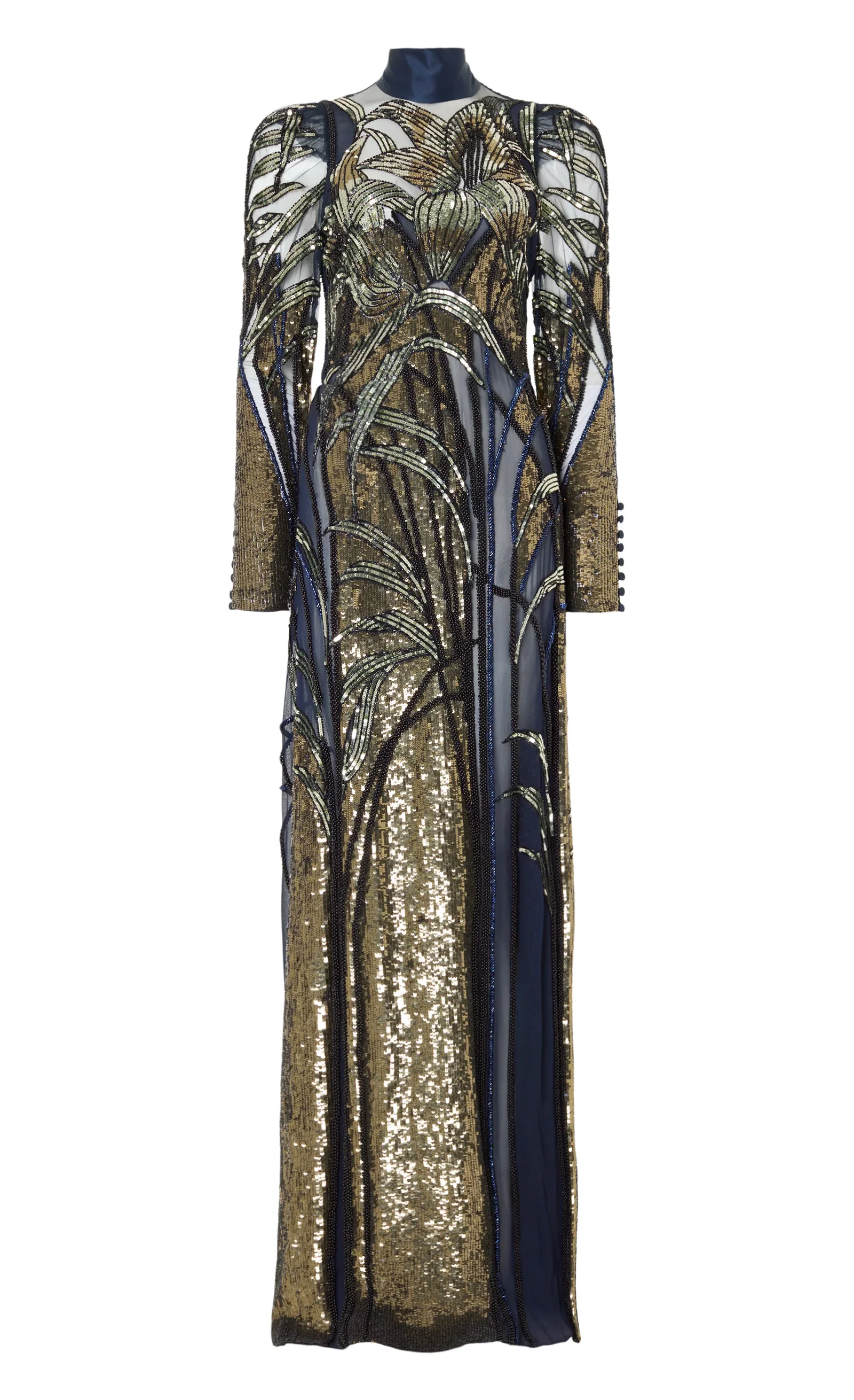 Image of Mariana Sleeved Gown - Sapphire Blue