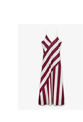 Long dress with contrast stripes