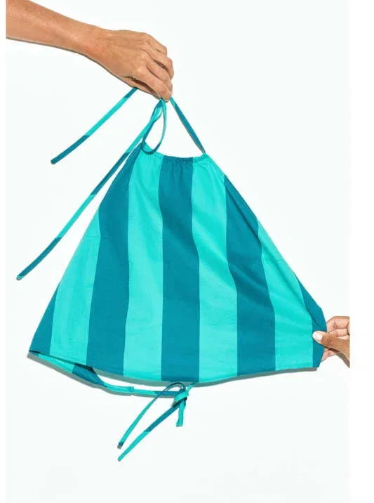 Contrast striped halter top with 100% cotton