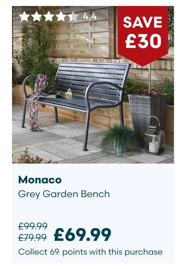 Monaco Grey Garden Bench