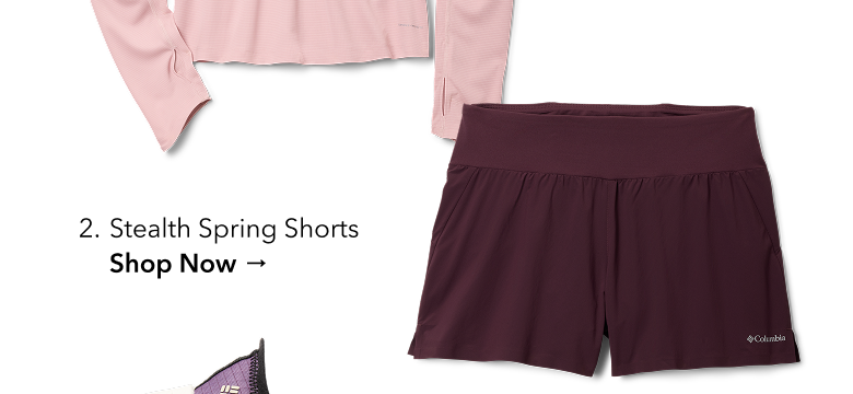 The outfit: Long sleeve top, shorts, shoes.