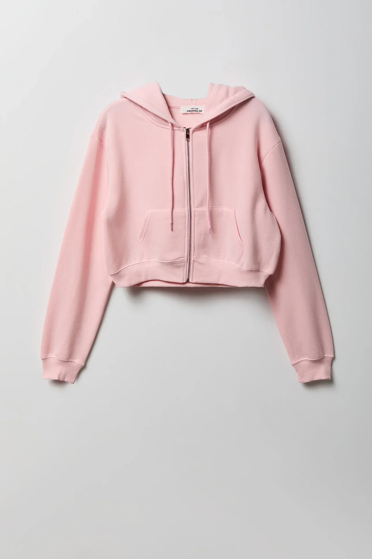 Image of Fleece Cropped Zip Hoodie