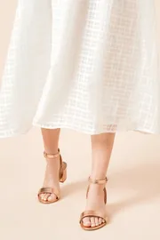 Wide Fit Tommi Barely There Mid Block Heel Sandals