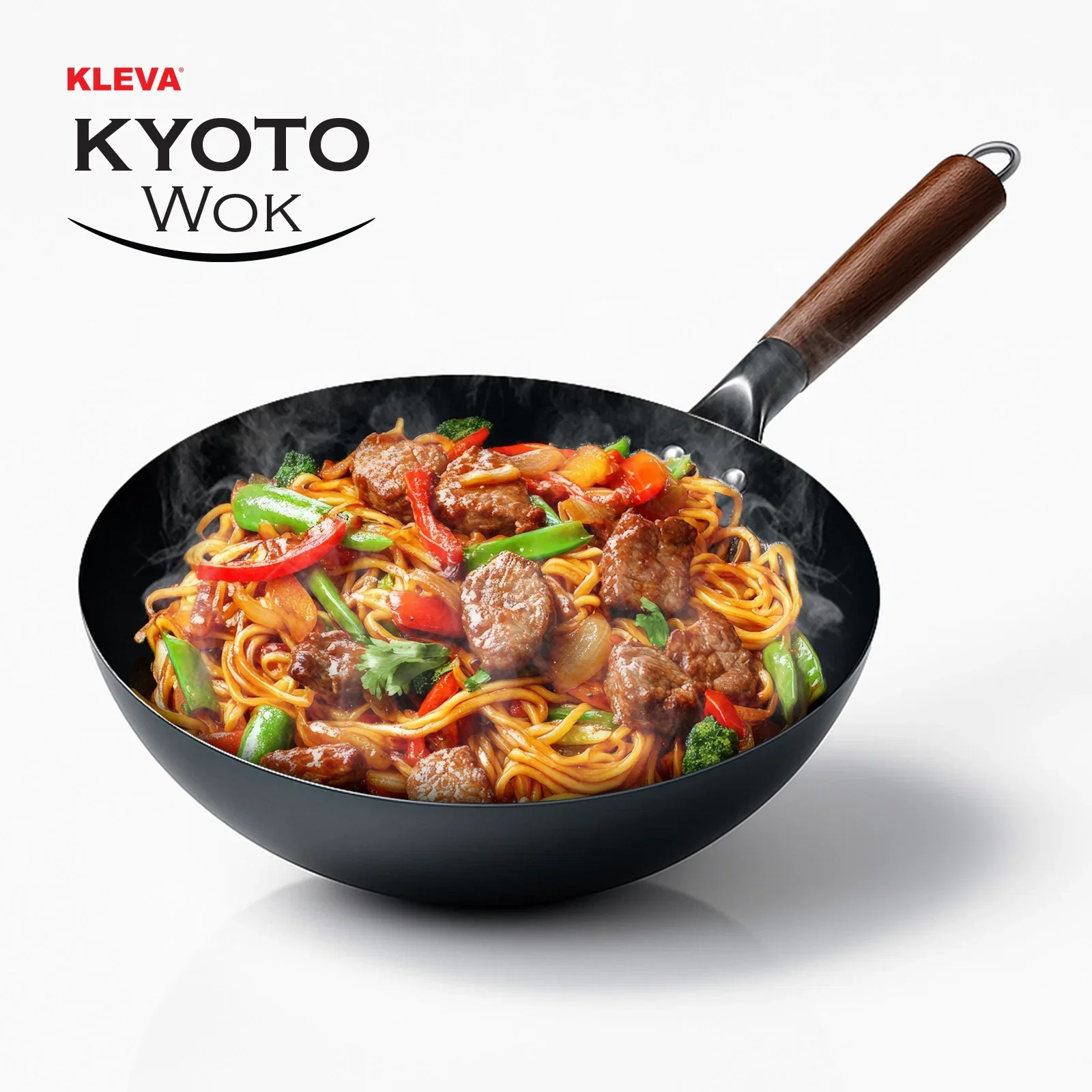 Image of Kyoto Authentic Steel Wok Professional Carbon Steel with Natural Non-Stick
