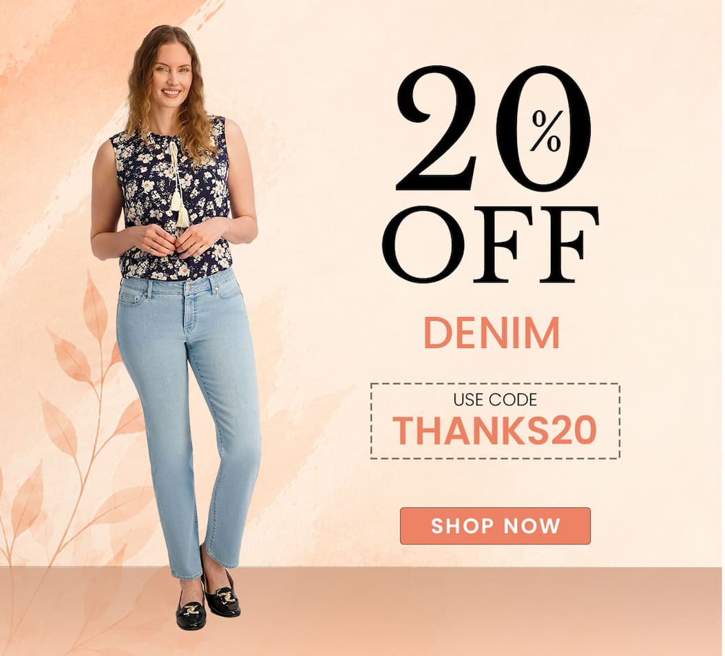 extra 20% off denim with code THANKS20