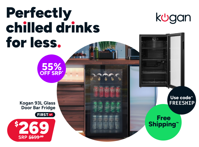 Kogan 93L Glass Door Bar Fridge