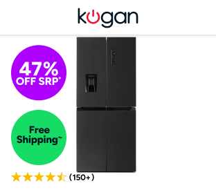 Kogan 464L French Door Fridge with Water Dispenser (Black Stainless Steel) Product Image