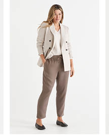 Double Breasted Ponte Herringbone Blazer