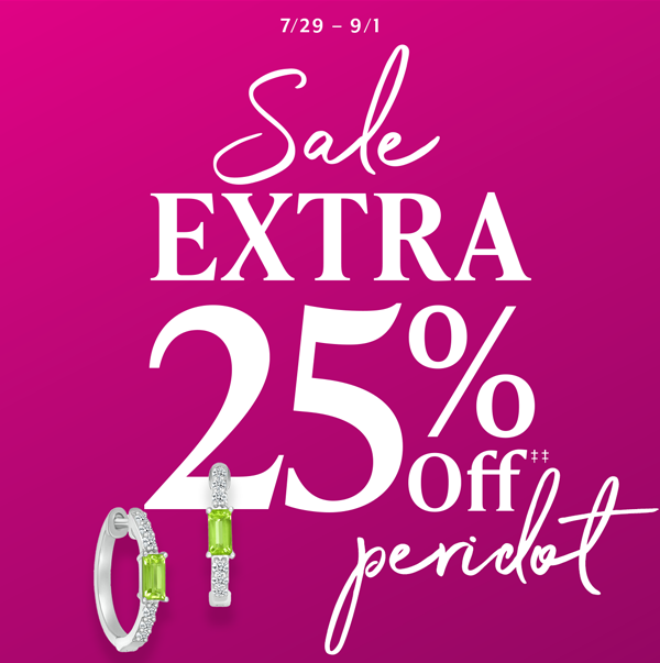 Shop Peridot Sale - Extra 25% Off