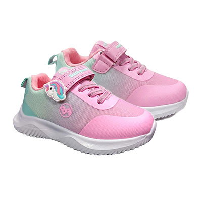 Girl's Velcro Sneakers - Size 6-10, Pink