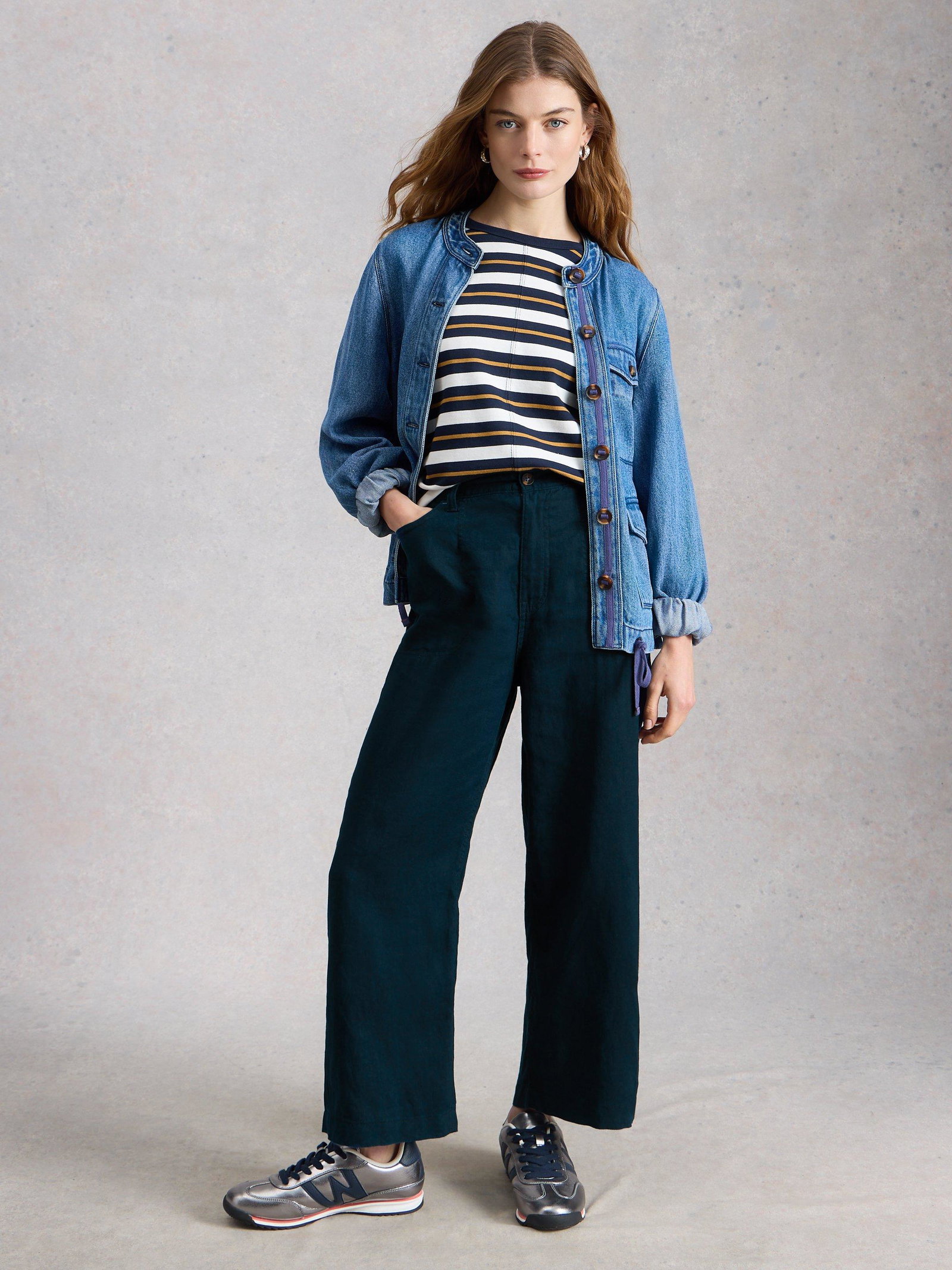 Shop Tia Linen Wide Leg Crop