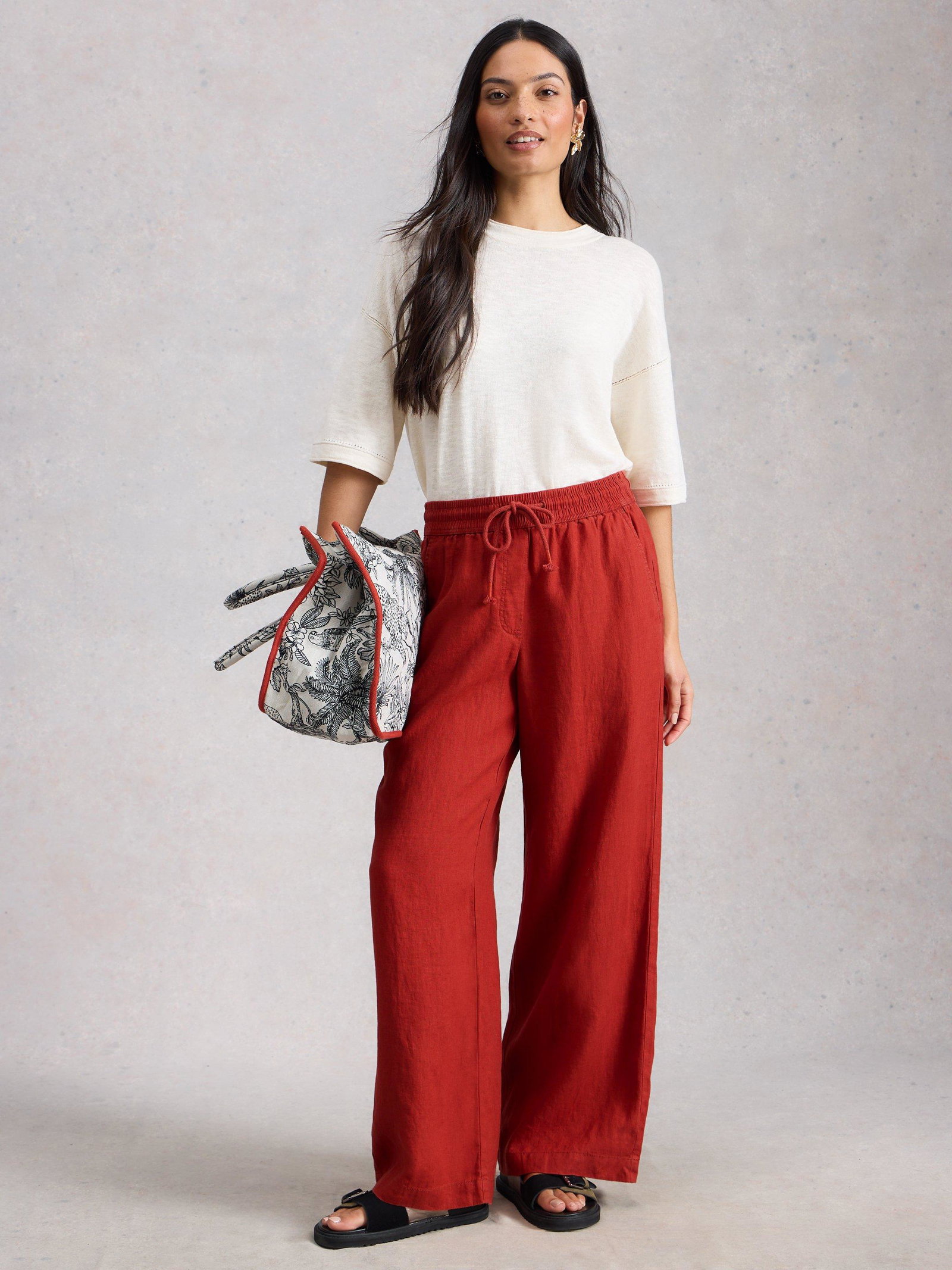 Shop Ally Linen Wide Leg Trouser