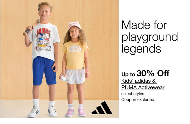 Made for playground legends | Up to 30% Off Kids' adidas & PUMA activewear | select styles | Coupon excluded.