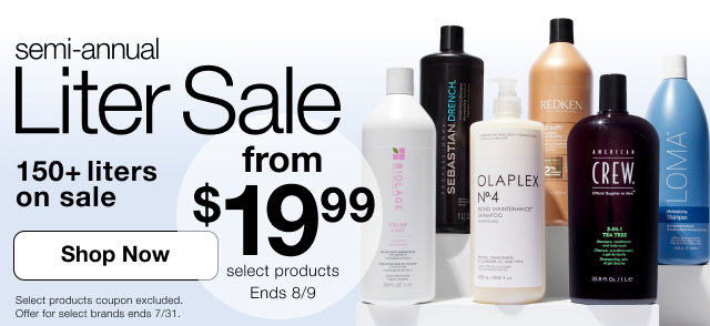 semi-annual Liter Sale | from $19.99 | select products. Ends 8/9 | Shop Now